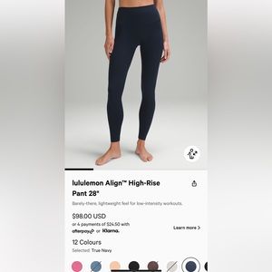 Lululemon align leggings navy blue